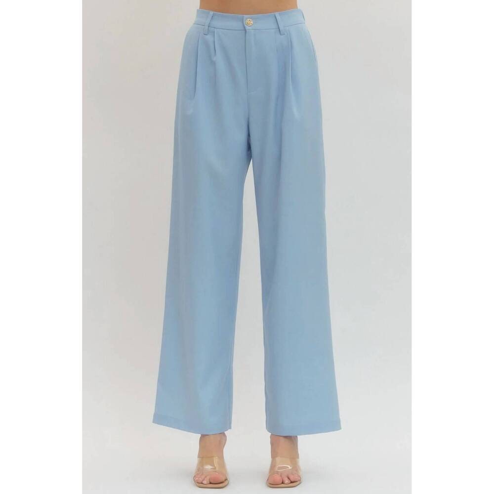 NEW ENTRO spencer straight leg trousers in light blue